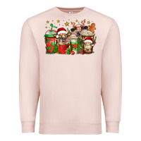 Pale Pink christmas cows coffee Premium Sweatshirt - Jasminsmagicworld