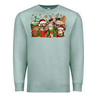 Seafoam christmas cows coffee Premium Sweatshirt - Jasminsmagicworld