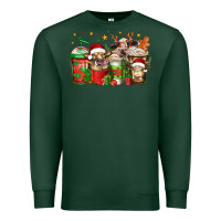 Sports Green christmas cows coffee Premium Sweatshirt - Jasminsmagicworld