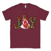 Burgundy christmas joy with rooster Classic Tee - RanaPortraitStore