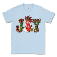 Dusty Blue christmas joy with rooster Classic Tee - RanaPortraitStore