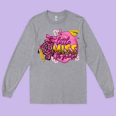 Little Miss 4th Grade Long Sleeve Tee Designed By Texasbilliewilder