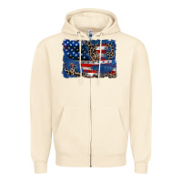 Sandshell Leopard glitter American flag 4th of july Zipper Hoodie - CowGirlArtShop