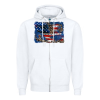 White Leopard glitter American flag 4th of july Zipper Hoodie - CowGirlArtShop