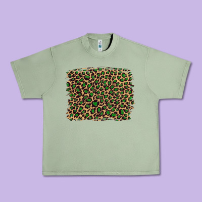 Leopard With Green Glitter Urban Heavy Tee Designed By Artiststas