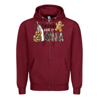 Burgundy i put out for santa Zipper Hoodie - CowhideDigitalArt