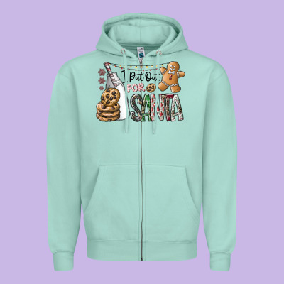 I Put Out For Santa Zipper Hoodie Designed By Cowhidedigitalart
