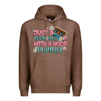 Chestnut just a good mom with a hood playlist Premium Hoodie - MaliasSmallBusiness