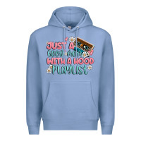 Colony Blue just a good mom with a hood playlist Premium Hoodie - MaliasSmallBusiness