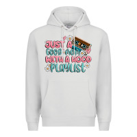 Dove Grey just a good mom with a hood playlist Premium Hoodie - MaliasSmallBusiness