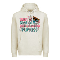 Oatmeal Heather just a good mom with a hood playlist Premium Hoodie - MaliasSmallBusiness