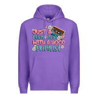 Purple just a good mom with a hood playlist Premium Hoodie - MaliasSmallBusiness