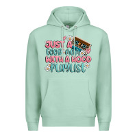 Just A Good Mom With A Hood Playlist Premium Hoodie | Teevron