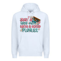 White just a good mom with a hood playlist Premium Hoodie - MaliasSmallBusiness
