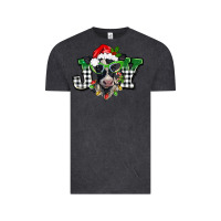 Vintage Black Christmas joy black and white cow Vintage Tee - BarkalooDesign