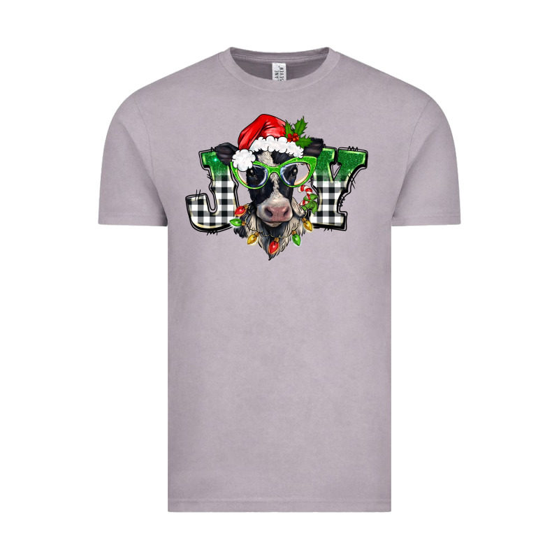 Christmas Joy Black And White Cow Vintage Tee by BarkalooDesign | Teevron