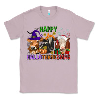 Lilac happy hallothanksmas with cow Classic Tee - texasbilliewilder