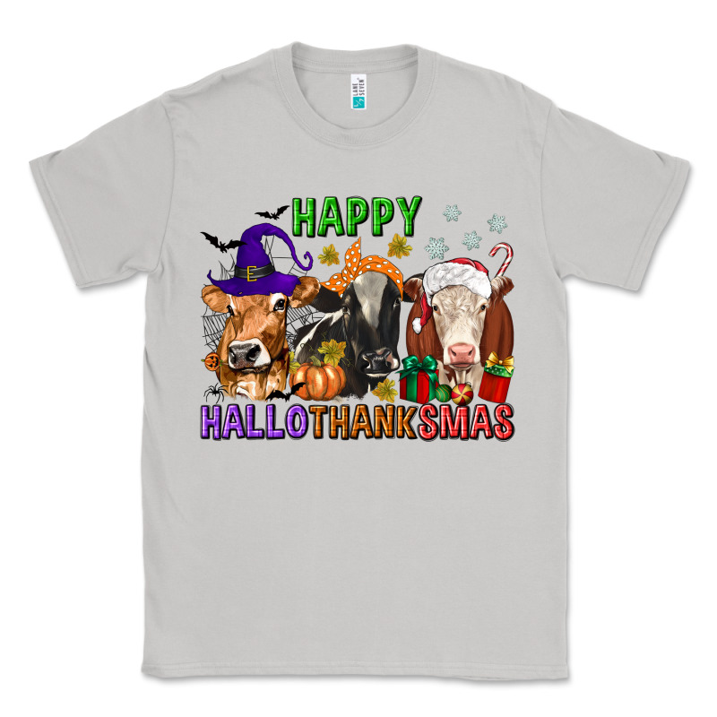 Happy Hallothanksmas With Cow Classic Tee by texasbilliewilder | Teevron