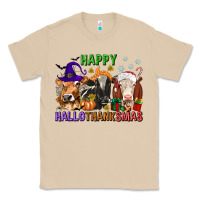 Mushroom happy hallothanksmas with cow Classic Tee - texasbilliewilder