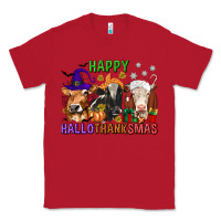 Red happy hallothanksmas with cow Classic Tee - texasbilliewilder