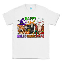 White happy hallothanksmas with cow Classic Tee - texasbilliewilder