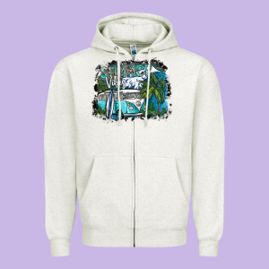 Summer Vibes Zipper Hoodie Designed By Sublimationcraftshop