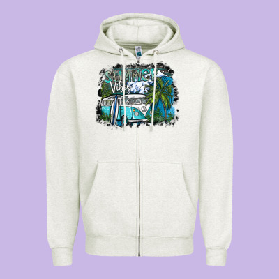 Summer Vibes Zipper Hoodie Designed By Sublimationcraftshop