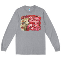 Heather Grey valentine's day you moo ve me charolais cow Long Sleeve Tee - RanaPortraitStore