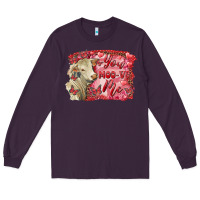 Plum valentine's day you moo ve me charolais cow Long Sleeve Tee - RanaPortraitStore