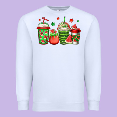 Watermelon Coffee Premium Sweatshirt Designed By Jasminsmagicworld