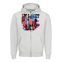 Dove Grey Let's get lit 4th of july Zipper Hoodie - CowGirlArtShop