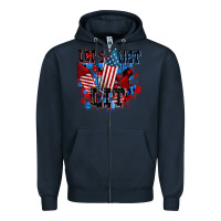 Navy Let's get lit 4th of july Zipper Hoodie - CowGirlArtShop