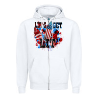 White Let's get lit 4th of july Zipper Hoodie - CowGirlArtShop