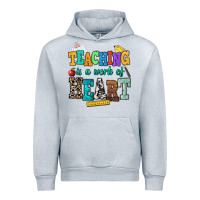 Heather Grey teaching is a work of heart Urban Hoodie - NancyCooperArtShop