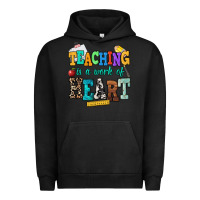 Pigment Black teaching is a work of heart Urban Hoodie - NancyCooperArtShop
