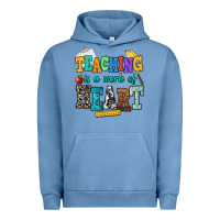 Pigment Pebble Blue teaching is a work of heart Urban Hoodie - NancyCooperArtShop