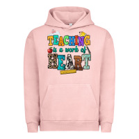 Pigment Salmon teaching is a work of heart Urban Hoodie - NancyCooperArtShop