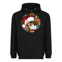 Black Christmas hippie skeleton santa ornament Heavyweight Hoodie - Artiststas