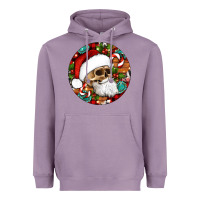 Lavender Christmas hippie skeleton santa ornament Heavyweight Hoodie - Artiststas