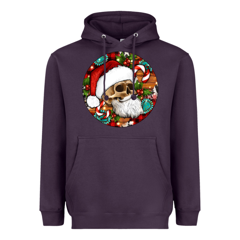 Christmas Hippie Skeleton Santa Ornament Heavyweight Hoodie by Artiststas | Teevron