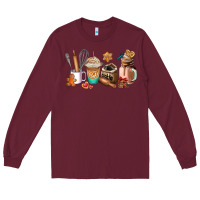 Burgundy cookie coffee cup Long Sleeve Tee - AdoDesignShop