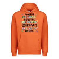 Carrot reading because realitys overrated Premium Hoodie - MaliasSmallBusiness