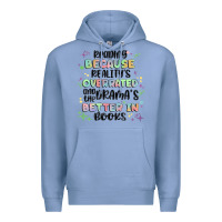 Colony Blue reading because realitys overrated Premium Hoodie - MaliasSmallBusiness