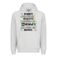 Dove Grey reading because realitys overrated Premium Hoodie - MaliasSmallBusiness
