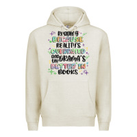 Oatmeal Heather reading because realitys overrated Premium Hoodie - MaliasSmallBusiness