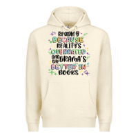 Sandshell reading because realitys overrated Premium Hoodie - MaliasSmallBusiness