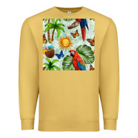 Antique Gold parrot in the sun seamless pattern Premium Sweatshirt - BundleAndBundleShop