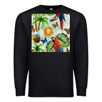 Black parrot in the sun seamless pattern Premium Sweatshirt - BundleAndBundleShop