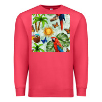 Cardinal parrot in the sun seamless pattern Premium Sweatshirt - BundleAndBundleShop