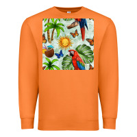 Carrot parrot in the sun seamless pattern Premium Sweatshirt - BundleAndBundleShop